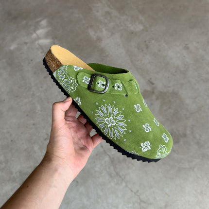 Bravest Studios 'Paisley' Suede Clogs Olive