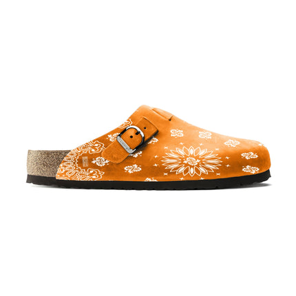 Bravest Studios 'Paisley' Suede Clogs Orange