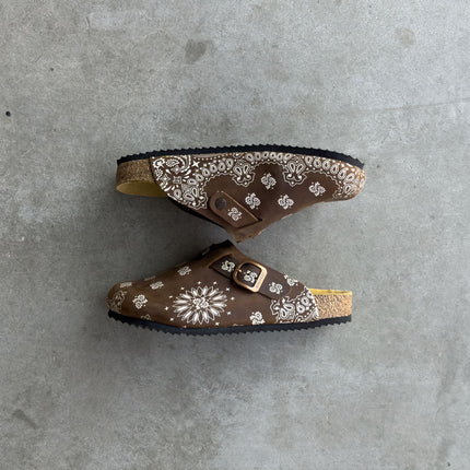 Bravest Studios 'Paisley V2' Suede Clogs Mocha Brown