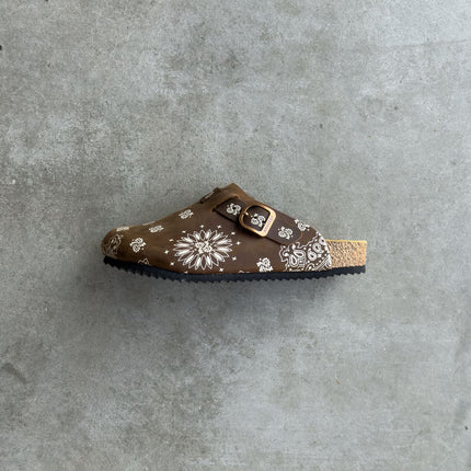 Bravest Studios 'Paisley V2' Suede Clogs Mocha Brown