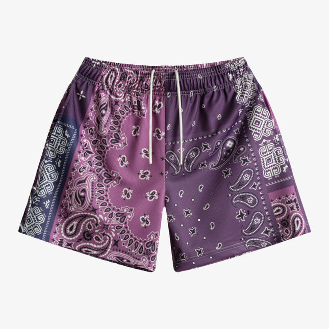 Bravest Studios 'Patchwork Paisley' Shorts Purple - SOLE SERIOUSS (1)