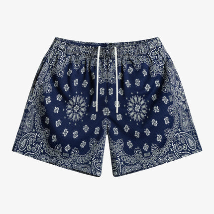 Bravest Studios 'Screenprinted Paisley Two-Tone' Shorts Navy Blue - SOLE SERIOUSS (1)