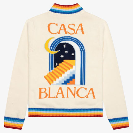 Casablanca Cotton Knit Zip-Up Sweater Off-White - SOLE SERIOUSS (2)