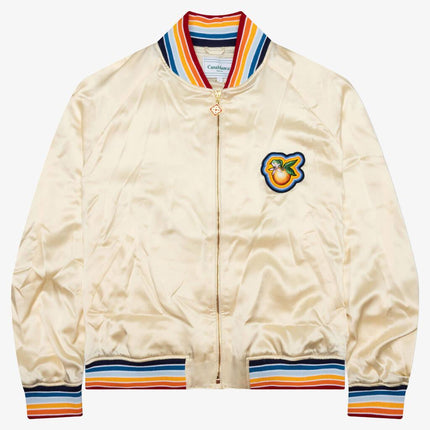 Casablanca 'Radiating Orange' Satin Varsity Jacket Off-White - SOLE SERIOUSS (1)