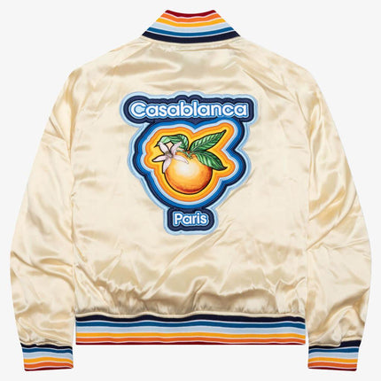 Casablanca 'Radiating Orange' Satin Varsity Jacket Off-White - SOLE SERIOUSS (2)