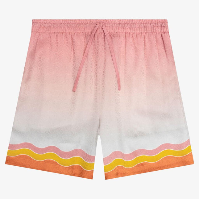 Casablanca 'Rainbow Monogram' Printed Silk Shorts White - SOLE SERIOUSS (1)