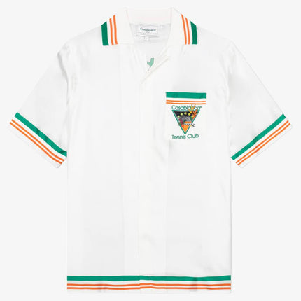 Casablanca 'Tennis Club Icon' Silk Twill Shirt White - SOLE SERIOUSS (1)