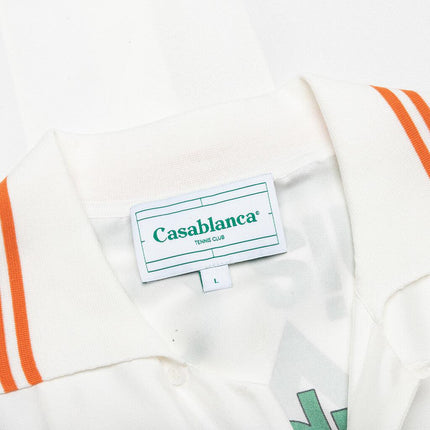 Casablanca 'Tennis Club Icon' Silk Twill Shirt White - SOLE SERIOUSS (3)