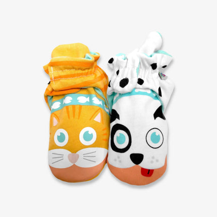 (Crib Bootie) Pals Socks Non-Slip Baby Booties 'Kitten & Puppy'