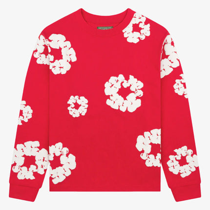 Denim Tears L/S Long Sleeve T-Shirt 'The Cotton Wreath' Red (FW24) | SOLE SERIOUSS [1]