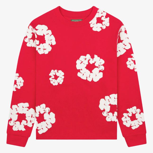 Denim Tears L/S Long Sleeve T-Shirt 'The Cotton Wreath' Red (FW24) | SOLE SERIOUSS [1]