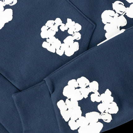 Denim Tears Pullover Hooded Sweatshirt 'The Cotton Wreath' Navy Blue (FW23) | SOLE SERIOUSS [3]