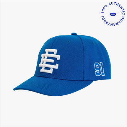 Eric Emanuel EE '91' 3D Embroidered Basic 6-Panel Structured Snapback Hat Blue / White (FW24) CA912COT-LAPWHT-ADJ | SOLE SERIOUSS [1]
