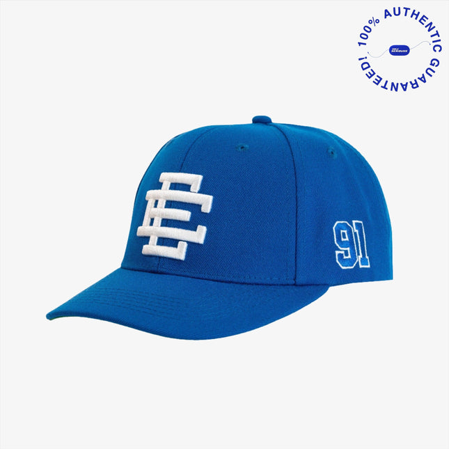 Eric Emanuel EE '91' 3D Embroidered Basic 6-Panel Structured Snapback Hat Blue / White (FW24) CA912COT-LAPWHT-ADJ | SOLE SERIOUSS [1]