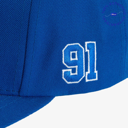 Eric Emanuel EE '91' 3D Embroidered Basic 6-Panel Structured Snapback Hat Blue / White (FW24) CA912COT-LAPWHT-ADJ | SOLE SERIOUSS [4]