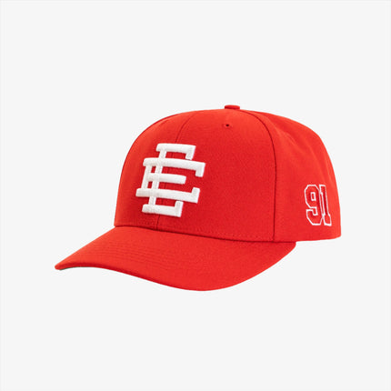 Eric Emanuel EE '91' 3D Embroidered Basic Snapback Hat Red / White - SOLE SERIOUSS (1)