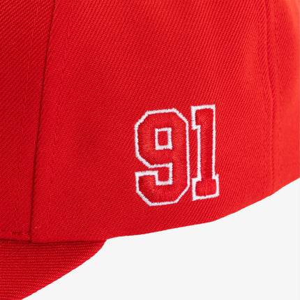 Eric Emanuel EE '91' 3D Embroidered Basic Snapback Hat Red / White - SOLE SERIOUSS (4)