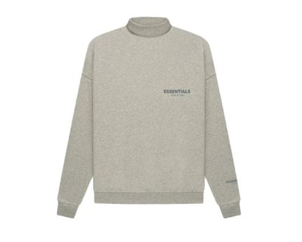 Fear of God Essentials Core Pullover Mockneck Dark Heather Oatmeal FW21 - SOLE SERIOUSS (1)