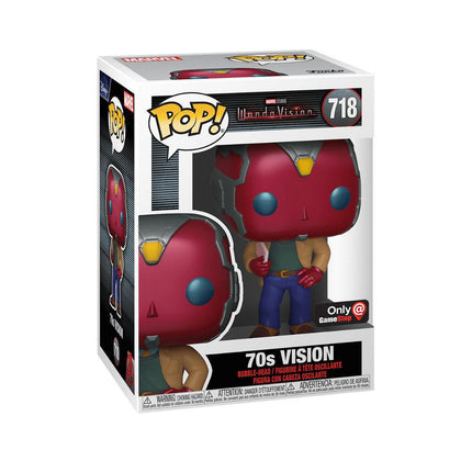 Funko Pop! x Disney x Marvel WandaVision '70s Vision' #718 (GameStop Exclusive) Bobble-Head - SOLE SERIOUSS (3)