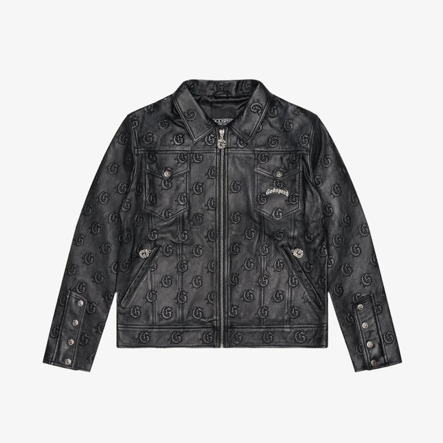 Godspeed 'G Print' Premium Leather Embossed Jacket Black - SOLE SERIOUSS (1)