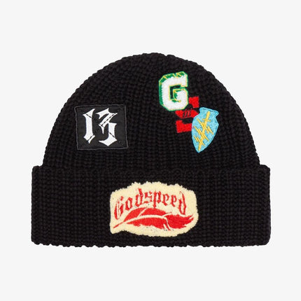 Godspeed 'Nostalgia' Rugby Patch Work Beanie Black - SOLE SERIOUSS (1)