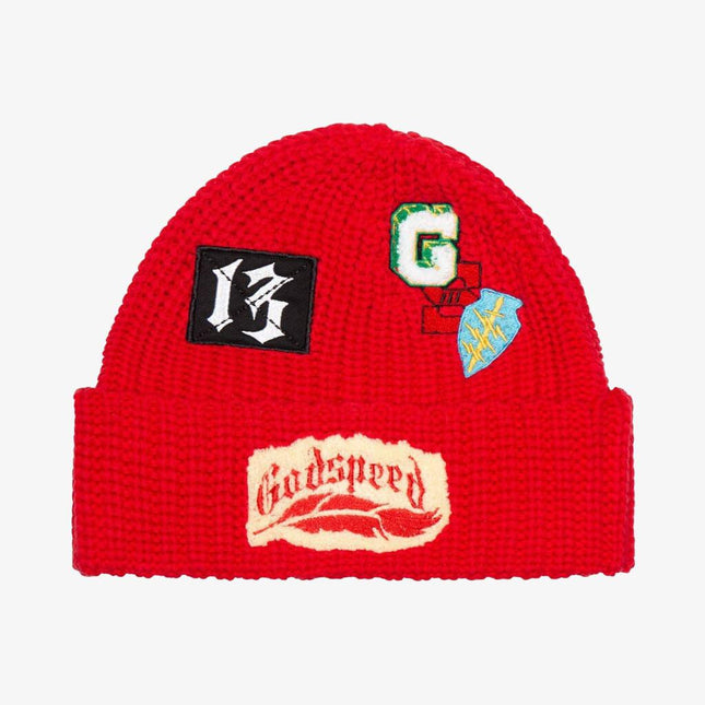 Godspeed 'Nostalgia' Rugby Patch Work Beanie Red - SOLE SERIOUSS (1)