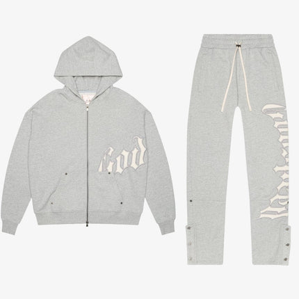 Godspeed 'OG Logo' 400 GSM French Terry Sweatsuit Heather Grey (Hoodie & Sweatpants) - SOLE SERIOUSS (1)