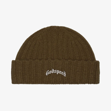 Godspeed 'OG Logo' Emblem Beanie Olive Green - SOLE SERIOUSS (1)