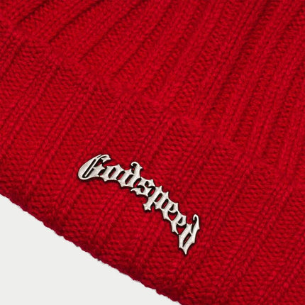 Godspeed 'OG Logo' Emblem Beanie Red - SOLE SERIOUSS (2)