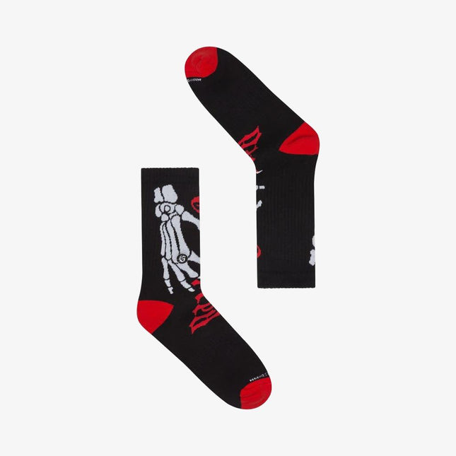 Godspeed 'Ten Toes Down' Crew Socks (1 Pair) Black / Varsity Red - SOLE SERIOUSS (1)