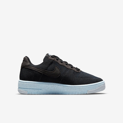 (GS) Nike Air Force 1 Low Crater Flyknit 'Black / Chambray Blue' (2021) DH3375-001 - SOLE SERIOUSS (2)