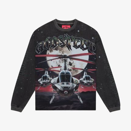 Godspeed 'Air Strike' L/S Long Sleeve T-Shirt Black (Washed) | SOLE SERIOUSS [1]