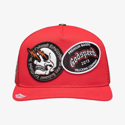 Godspeed Dual Patch Trucker Snapback Hat Red - SOLE SERIOUSS (2)