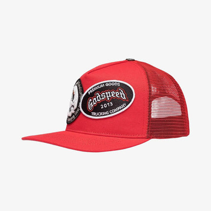 Godspeed Dual Patch Trucker Snapback Hat Red - SOLE SERIOUSS (3)