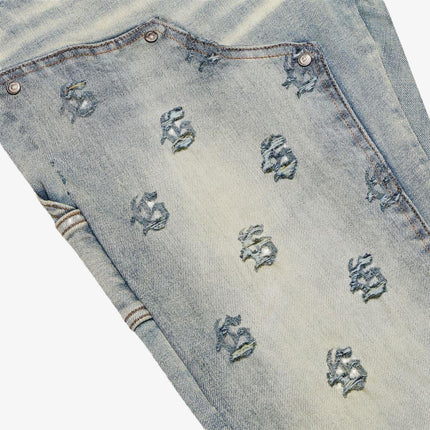 Godspeed Flared Carpenter Denim Jeans Washed Blue (Laser G Logos) - SOLE SERIOUSS (3)