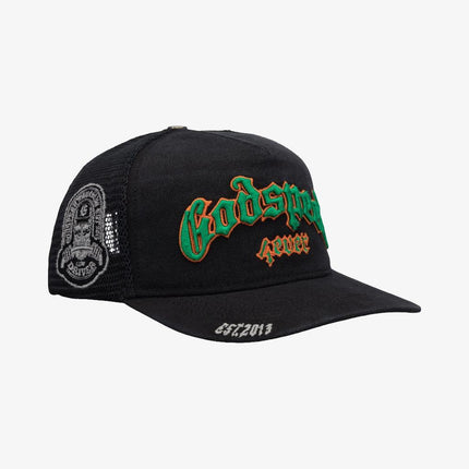 Godspeed 'GS Forever' Trucker Snapback Hat Vintage Black / Green | SOLE SERIOUSS [1]