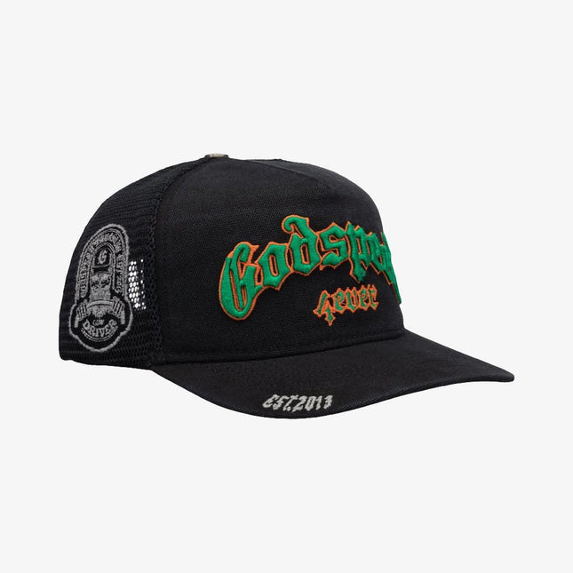 Godspeed 'GS Forever' Trucker Snapback Hat Vintage Black / Green | SOLE SERIOUSS [1]