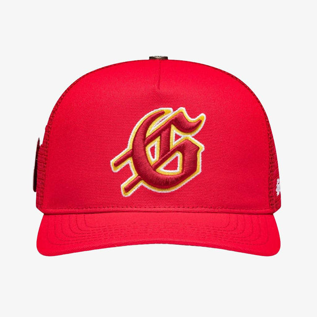 Godspeed 'GS Logo' Trucker Snapback Hat Red / Yellow - SOLE SERIOUSS (1)