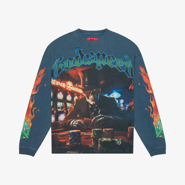 Godspeed 'Lifes A Gamble / L.A.G' L/S Long Sleeve T-Shirt Washed Blue (Edition of 555) - SOLE SERIOUSS (1)