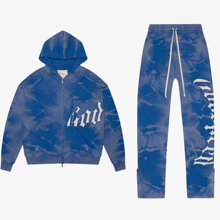 Godspeed 'OG Logo' 400 GSM French Terry Sweatsuit Blue Tie-Dye (Hoodie & Sweatpants) - SOLE SERIOUSS (1)