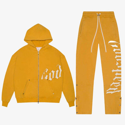 Godspeed 'OG Logo' 400 GSM French Terry Sweatsuit Yellow (Hoodie & Sweatpants) - SOLE SERIOUSS (1)