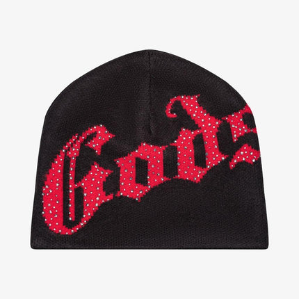 Godspeed 'OG Logo' Rhinestone Studed Beanie Black / Red - SOLE SERIOUSS (1)