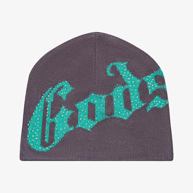 Godspeed 'OG Logo' Rhinestone Studed Beanie Grey / Teal - SOLE SERIOUSS (1)