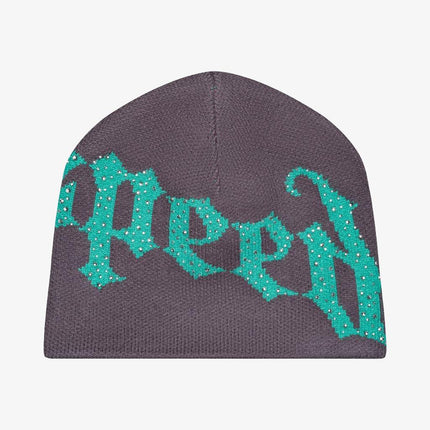 Godspeed 'OG Logo' Rhinestone Studed Beanie Grey / Teal - SOLE SERIOUSS (2)