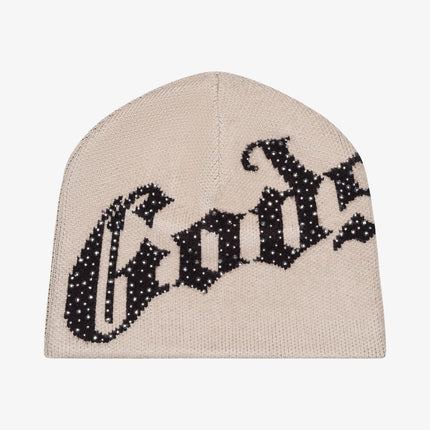 Godspeed 'OG Logo' Rhinestone Studed Beanie Tan / Black - SOLE SERIOUSS (1)