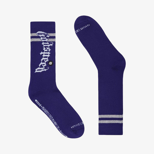 Godspeed 'OG Logo' Stripe Sock Navy Blue - SOLE SERIOUSS (1)