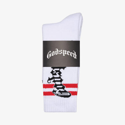 Godspeed 'OG Logo' Stripe Sock White / Red - SOLE SERIOUSS (2)