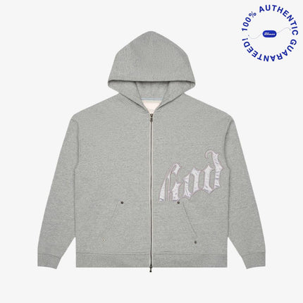 Godspeed 'OG Logo V2' 500 GSM French Terry Sweatsuit Grey / Silver Satin (Hoodie and Sweatpants) | SOLE SERIOUSS [2]