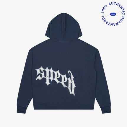 Godspeed 'OG Logo V2' 500 GSM French Terry Sweatsuit Navy / Silver Satin (Hoodie and Sweatpants) | SOLE SERIOUSS [3]