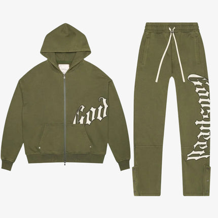 Godspeed 'OG Logo V2' 500 GSM French Terry Sweatsuit Olive (Hoodie and Sweatpants) | SOLE SERIOUSS [1]